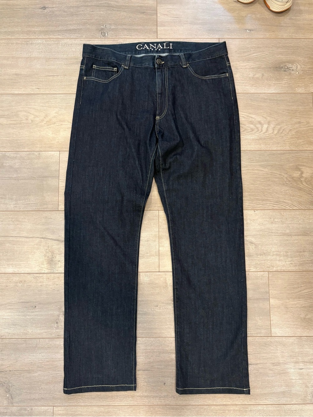 Canali Jeans Regular Tapered Straight Blue Navy Denim Pants  EUR 56 38x32